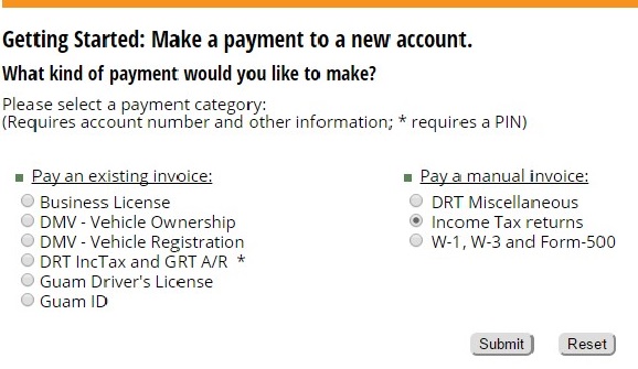 Select "Income Tax returns" radio button